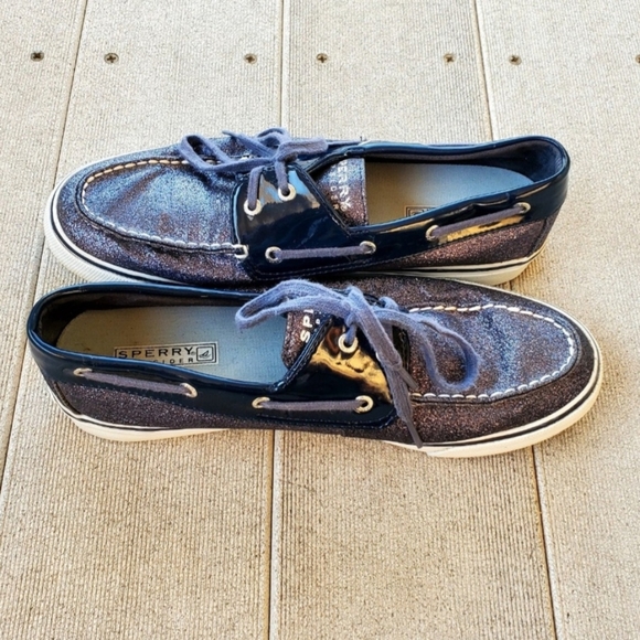 Sperry Top Sider 9770868 Biscayne Navy Blue Glitter Boat Shoes Womens Sz US 9.5M - Picture 5 of 11